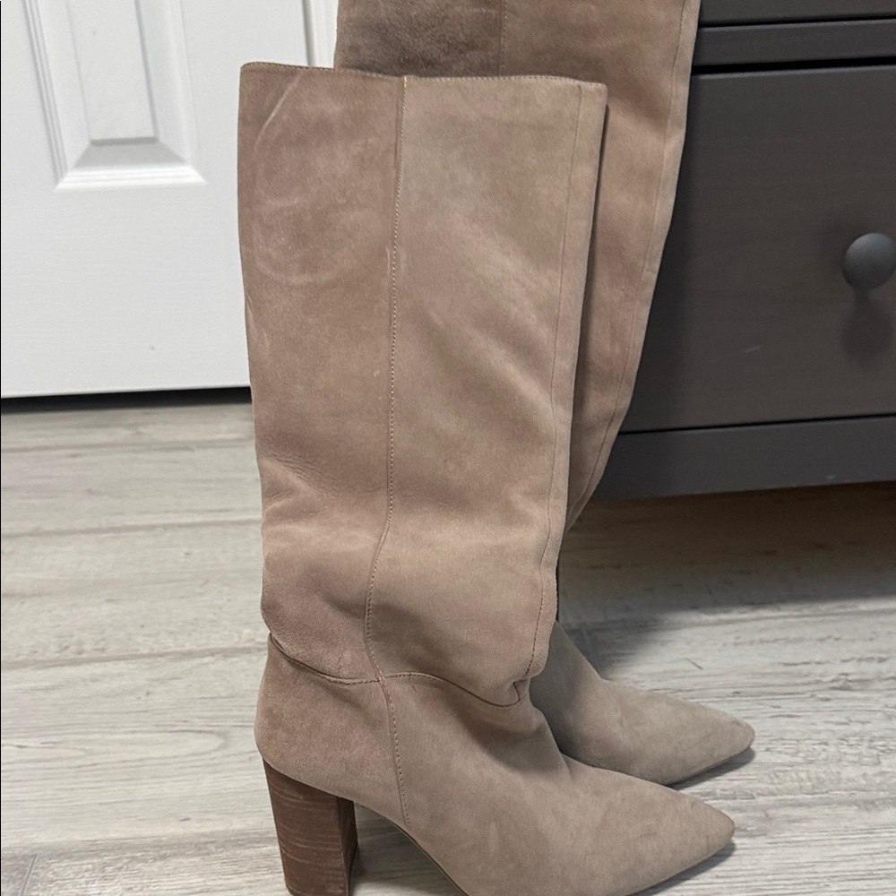 Steve Madden Taupe Suede Heeled Boots